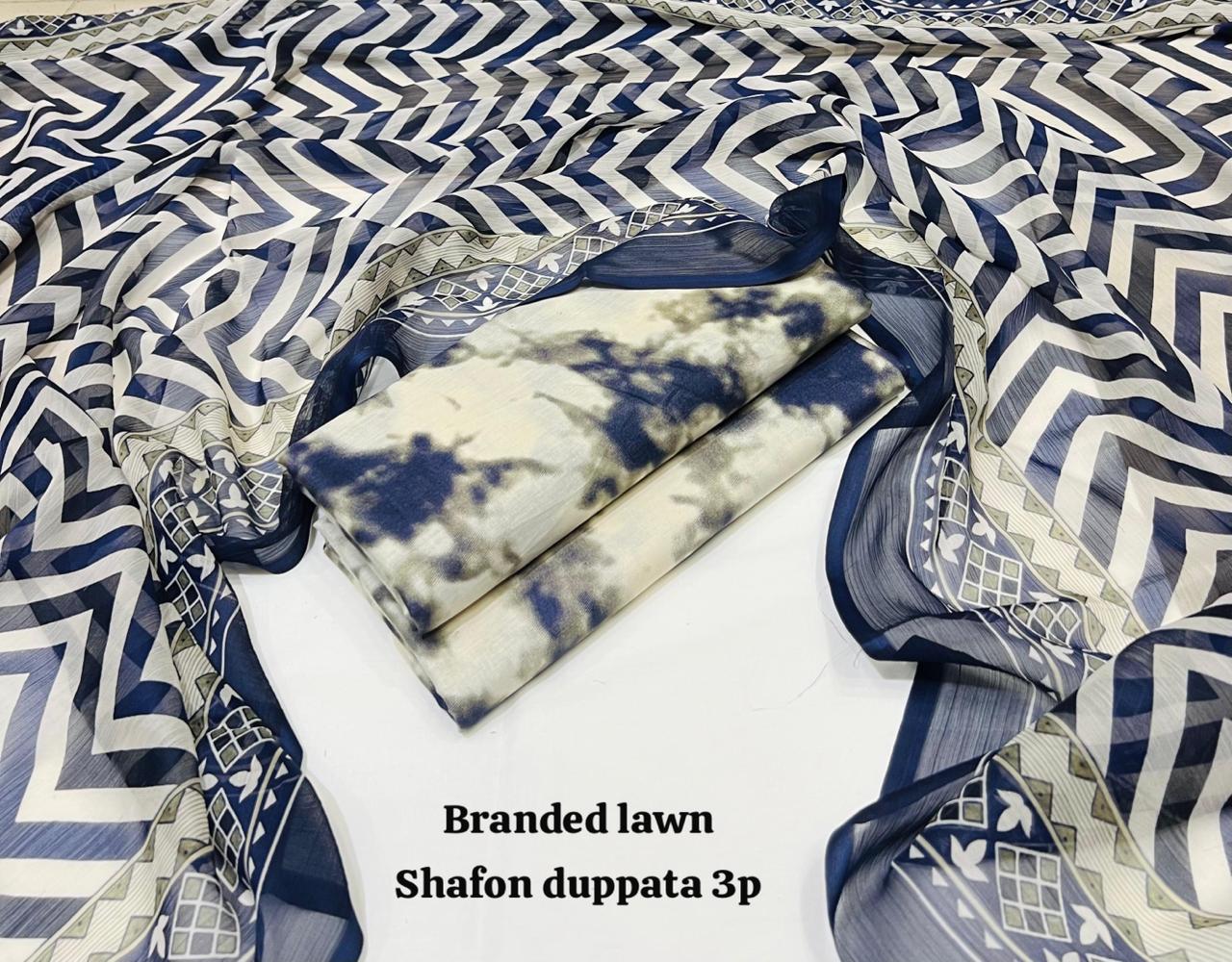 Lawn 3PC – Chiffon Dupatta – D-110