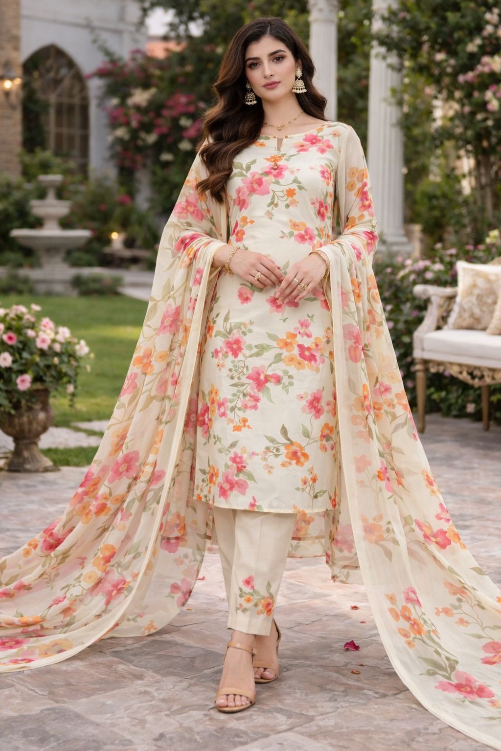 Lawn 3PC – Chiffon Dupatta – D-119