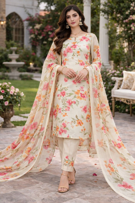 Lawn 3PC – Chiffon Dupatta – D-119