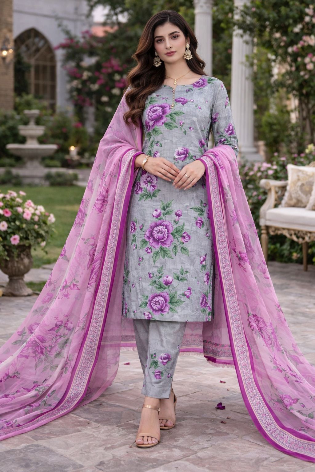 Lawn 3PC – Chiffon Dupatta – D-116
