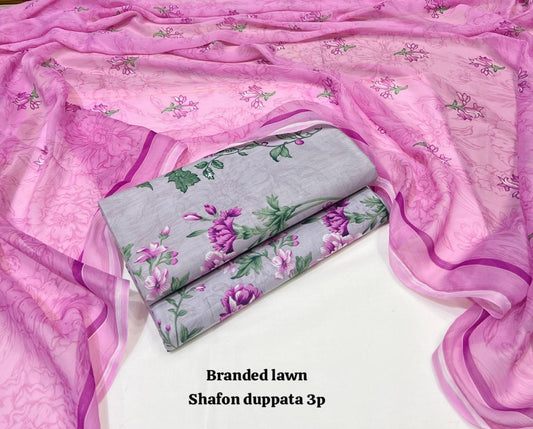 Lawn 3PC – Chiffon Dupatta – D-116