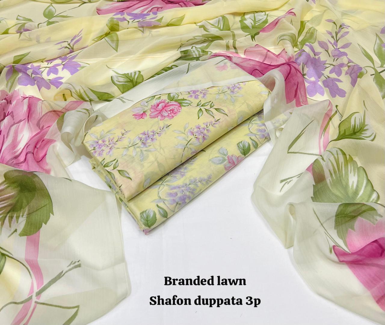 Lawn 3PC – Chiffon Dupatta – D-106