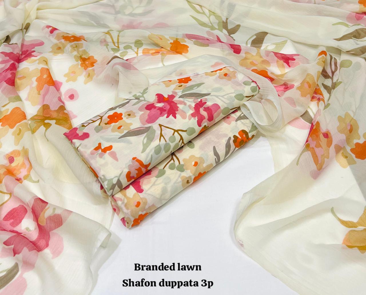 Lawn 3PC – Chiffon Dupatta – D-119