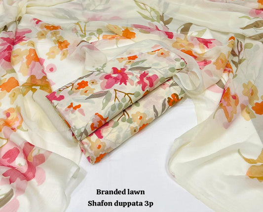 Lawn 3PC – Chiffon Dupatta – D-119