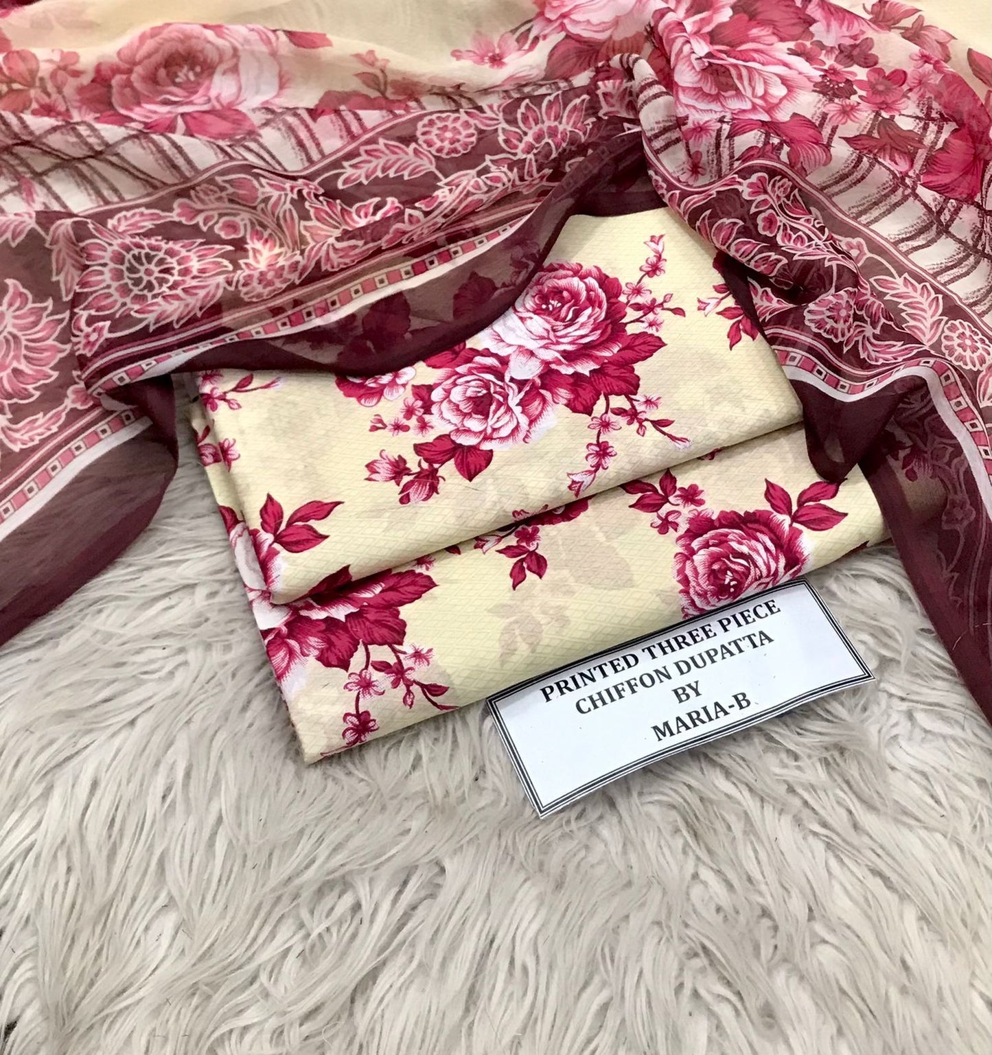 Lawn 3PC – Chiffon Dupatta – D-114