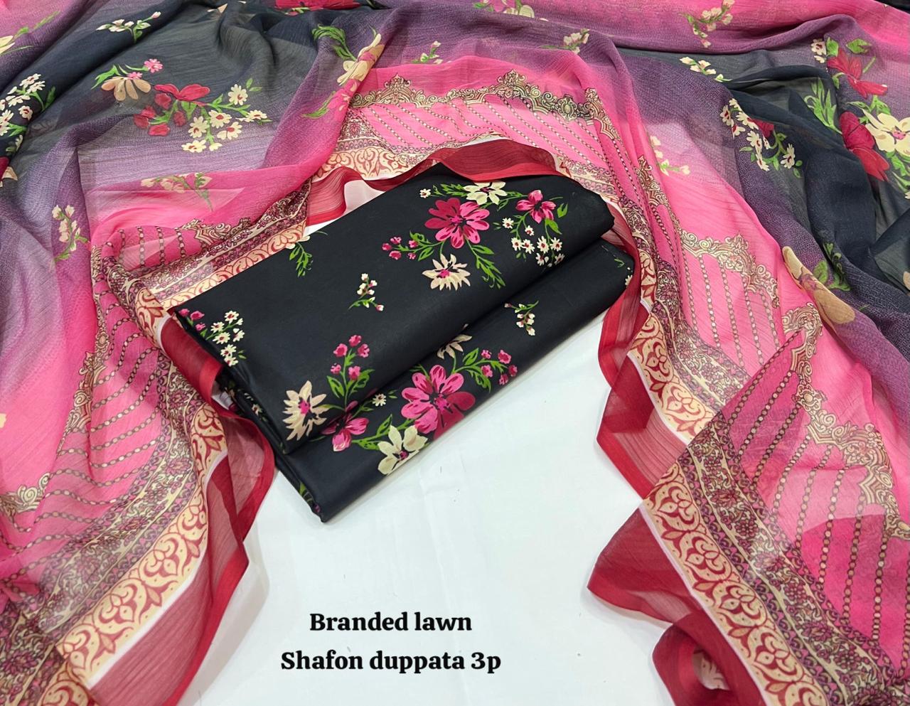 Lawn 3PC – Chiffon Dupatta – D-120