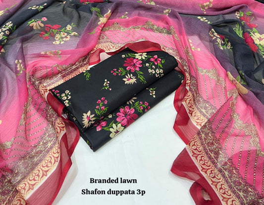Lawn 3PC – Chiffon Dupatta – D-120