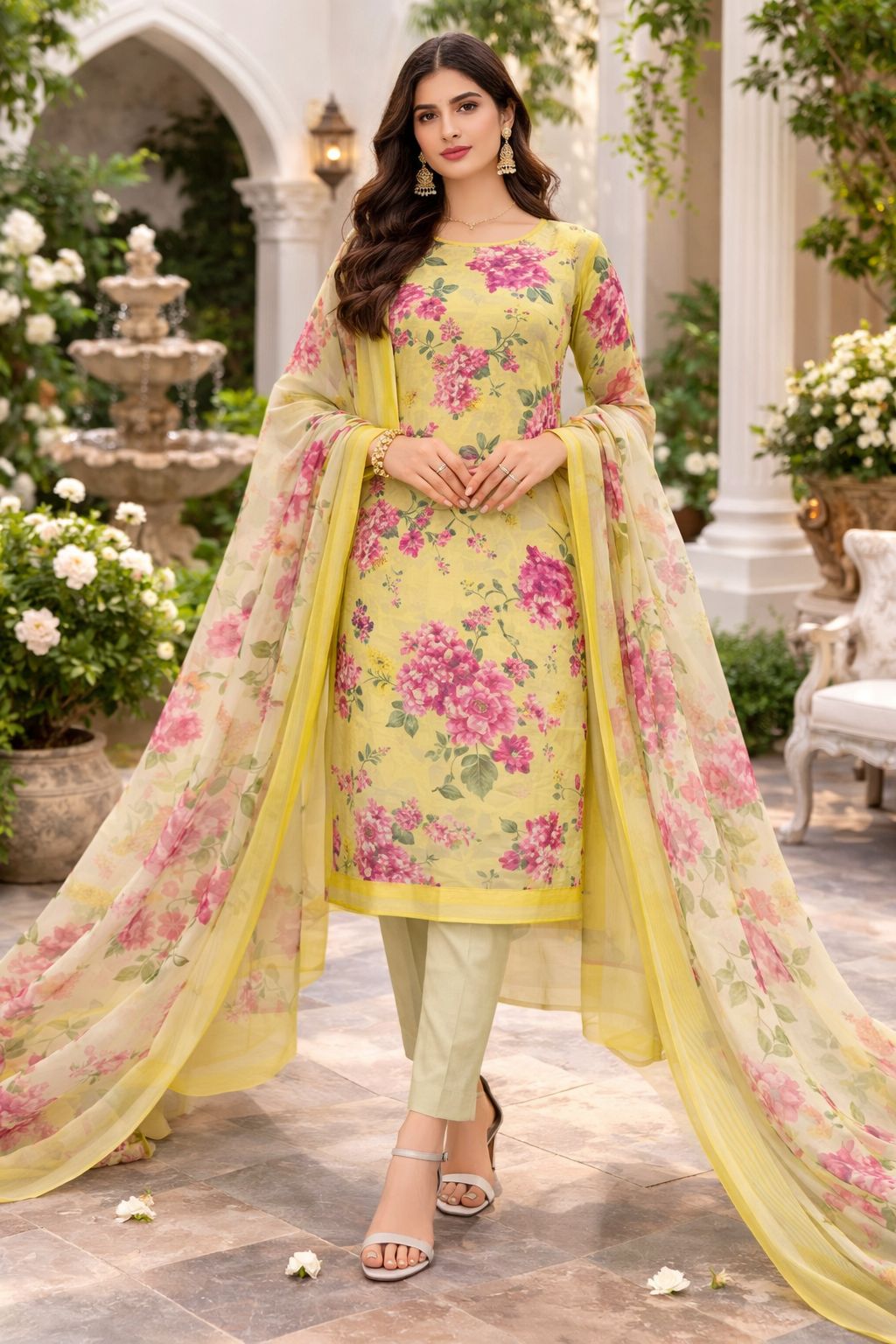 Lawn 3PC – Chiffon Dupatta – D-117