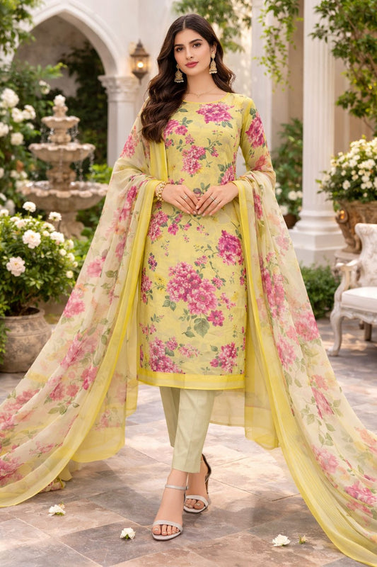 Lawn 3PC – Chiffon Dupatta – D-117